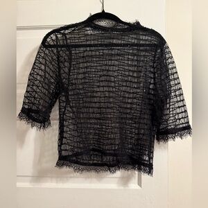 Black Sheer Lace Top